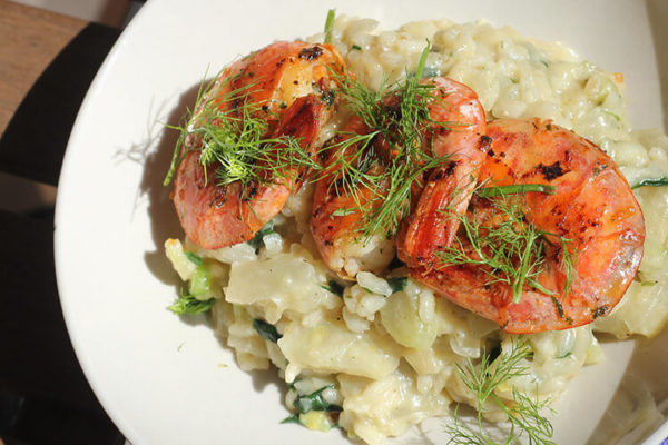 Fennel Risotto with Shrimp